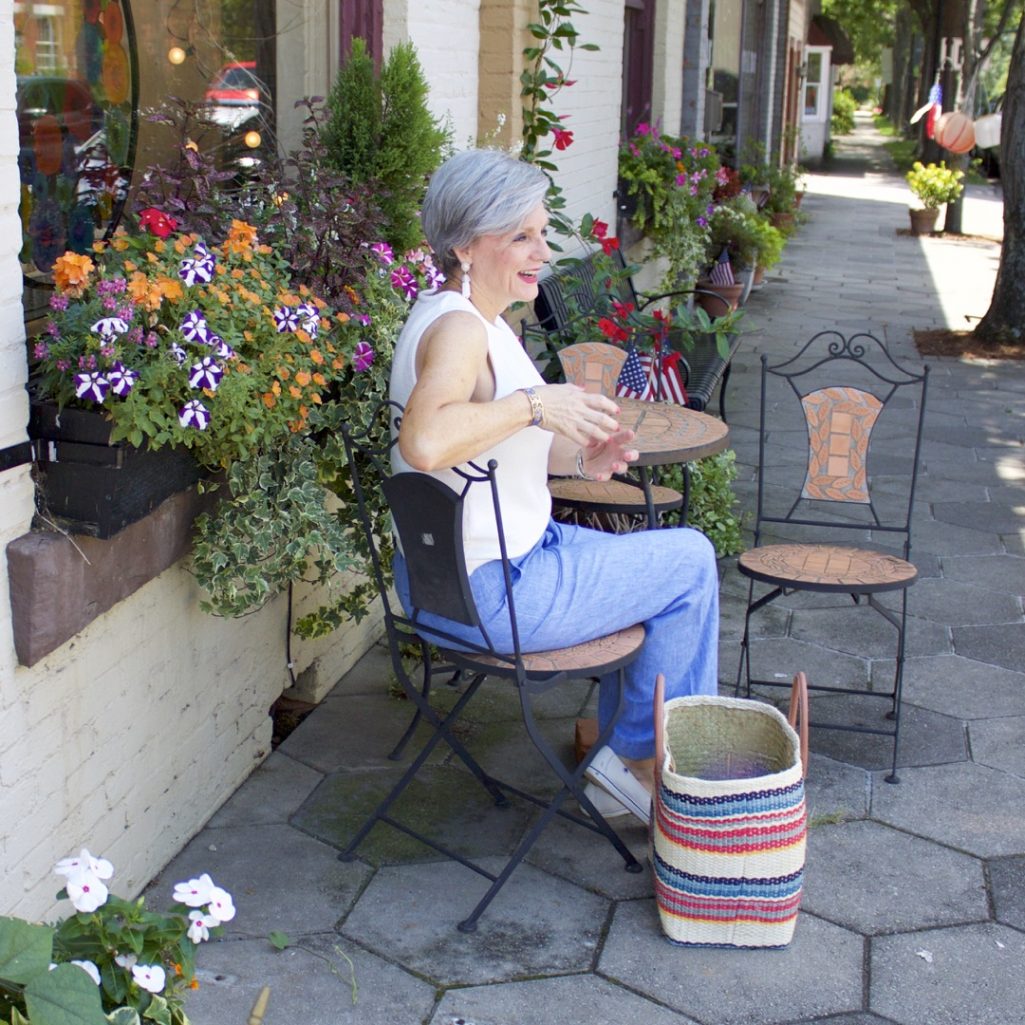 wide leg chambray pant