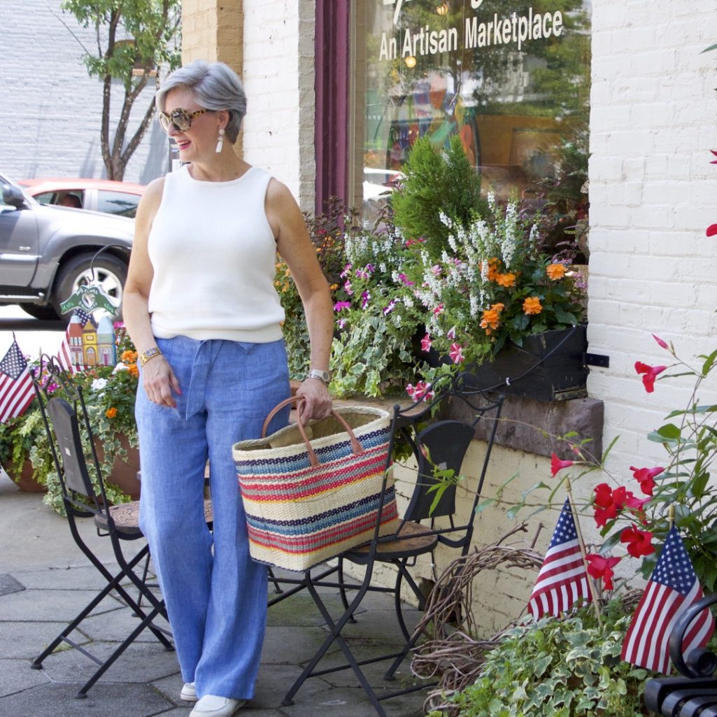 wide leg chambray pant