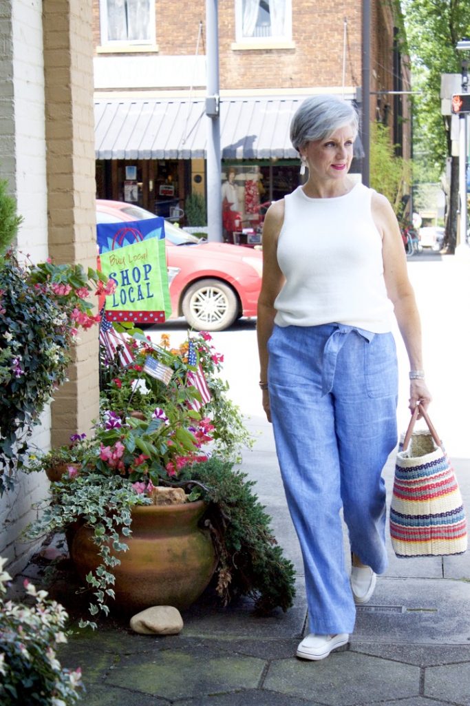 wide leg chambray pant