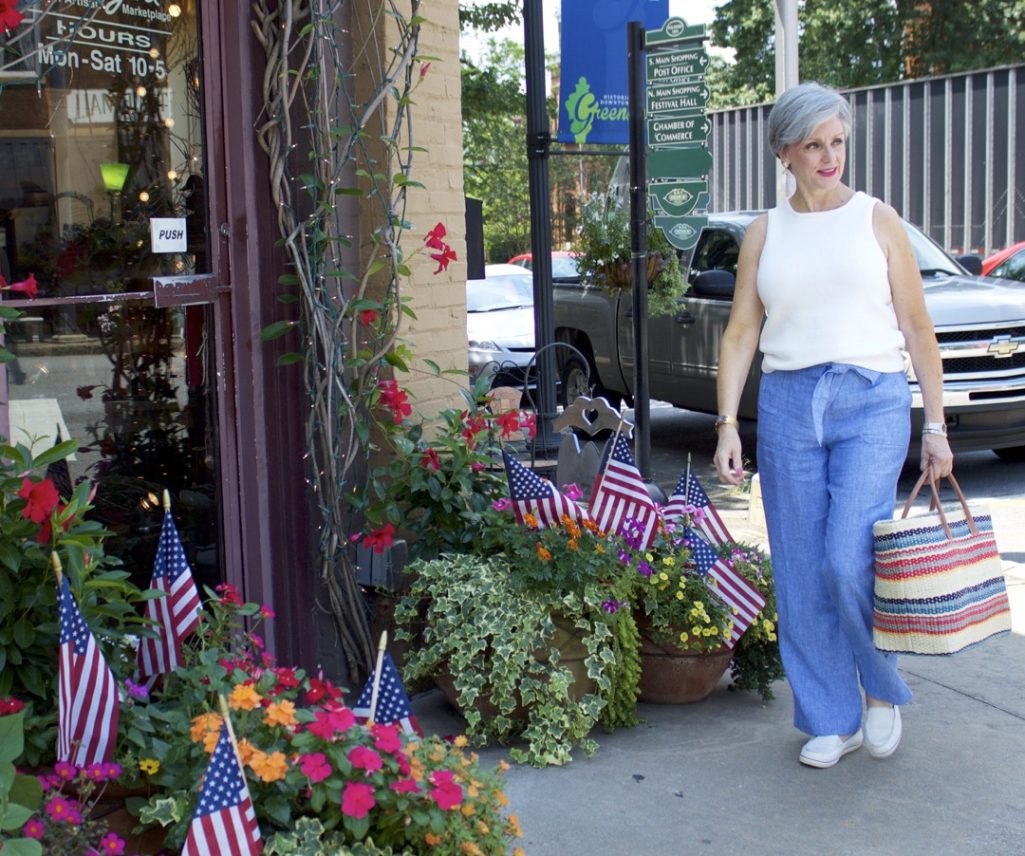 wide leg chambray pant