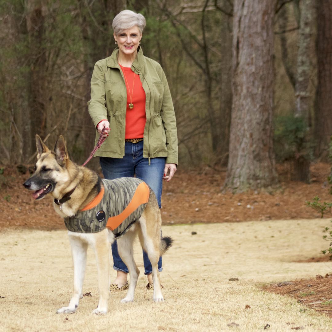 j.crew cashmere sweater, j.crew utility jacket, banana republic girlfriend jeans, madewell leopard smoking slippers