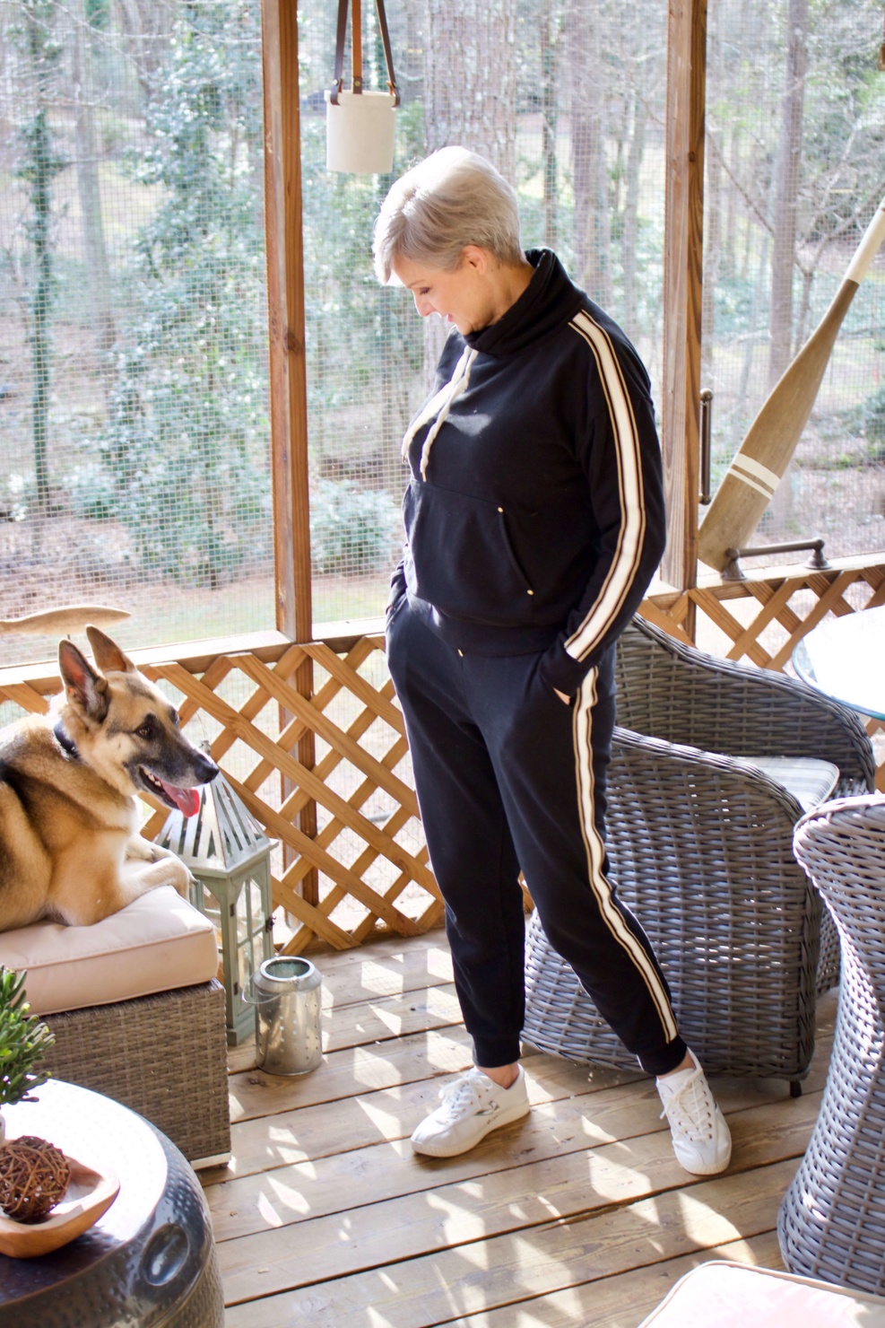 beth from Style at a Certain Age wears workout gear from Athleta