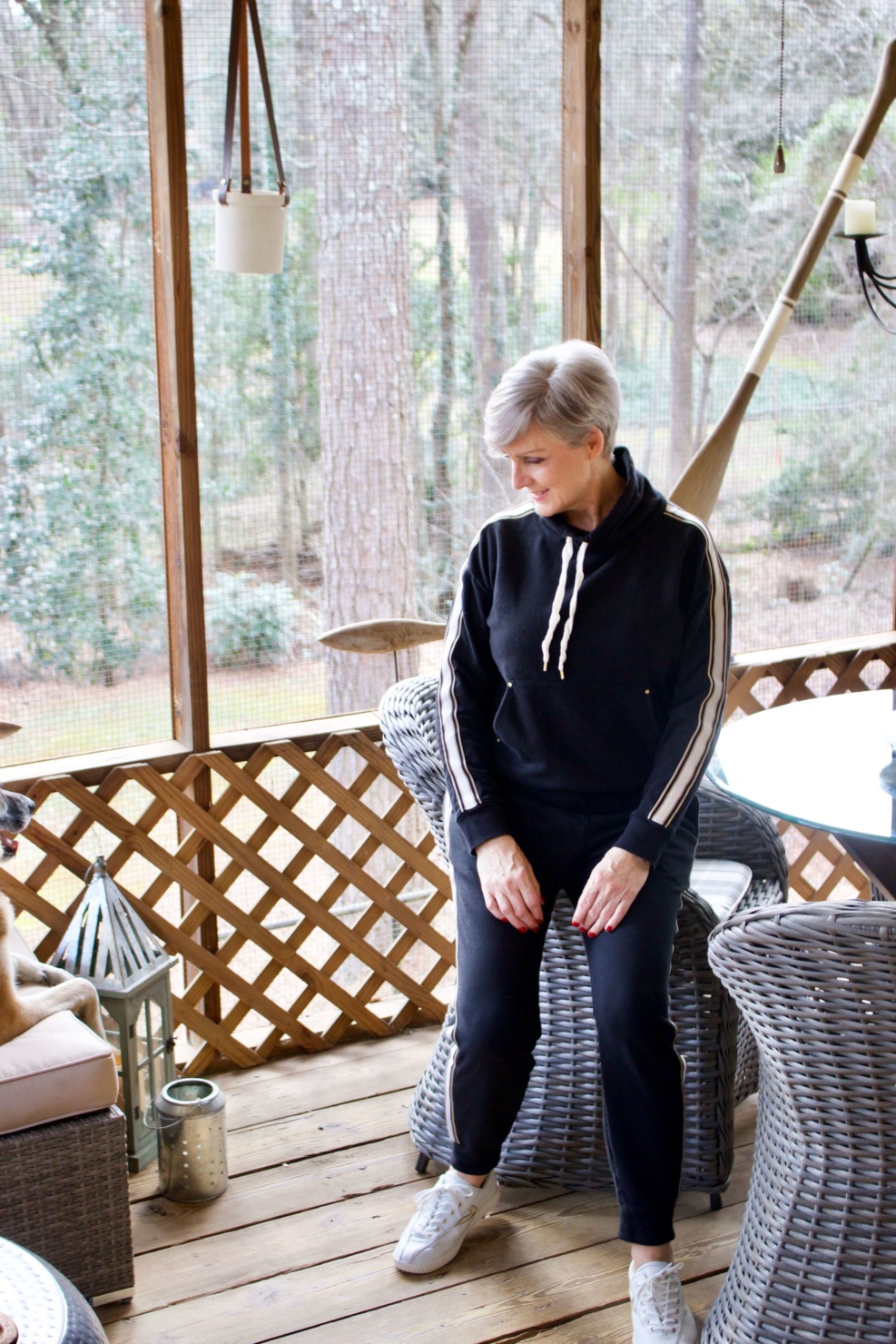 beth from Style at a Certain Age wears workout gear from Athleta