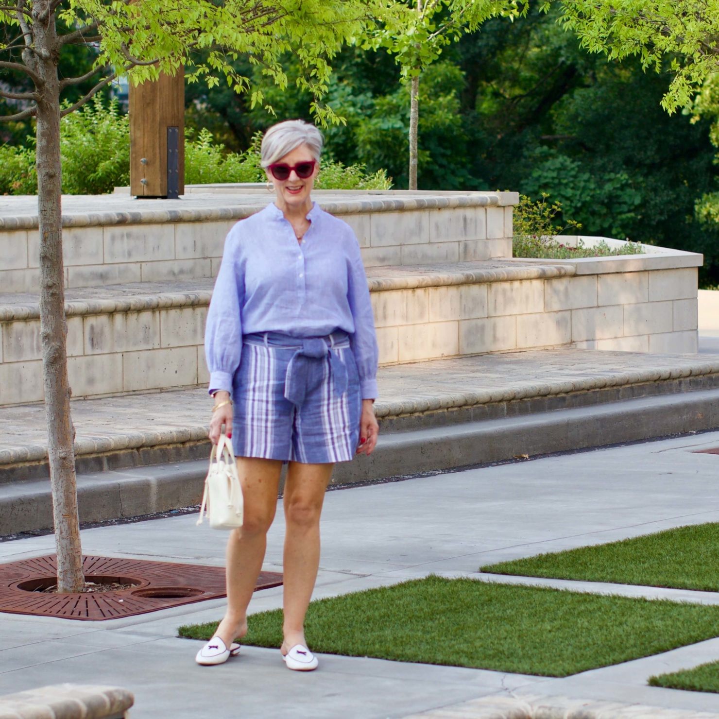 lightweight linen shirt and shorts