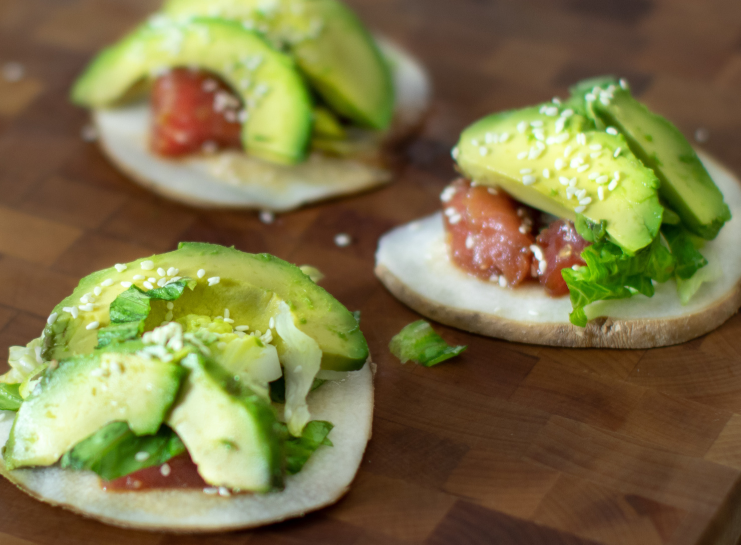 ahi tuna poke jicama tacos