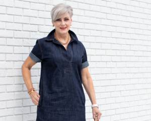 now & then:  how i wore a denim dress this spring & fall