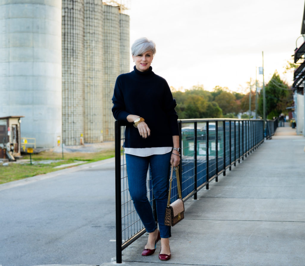 turtlenecks and blue jeans