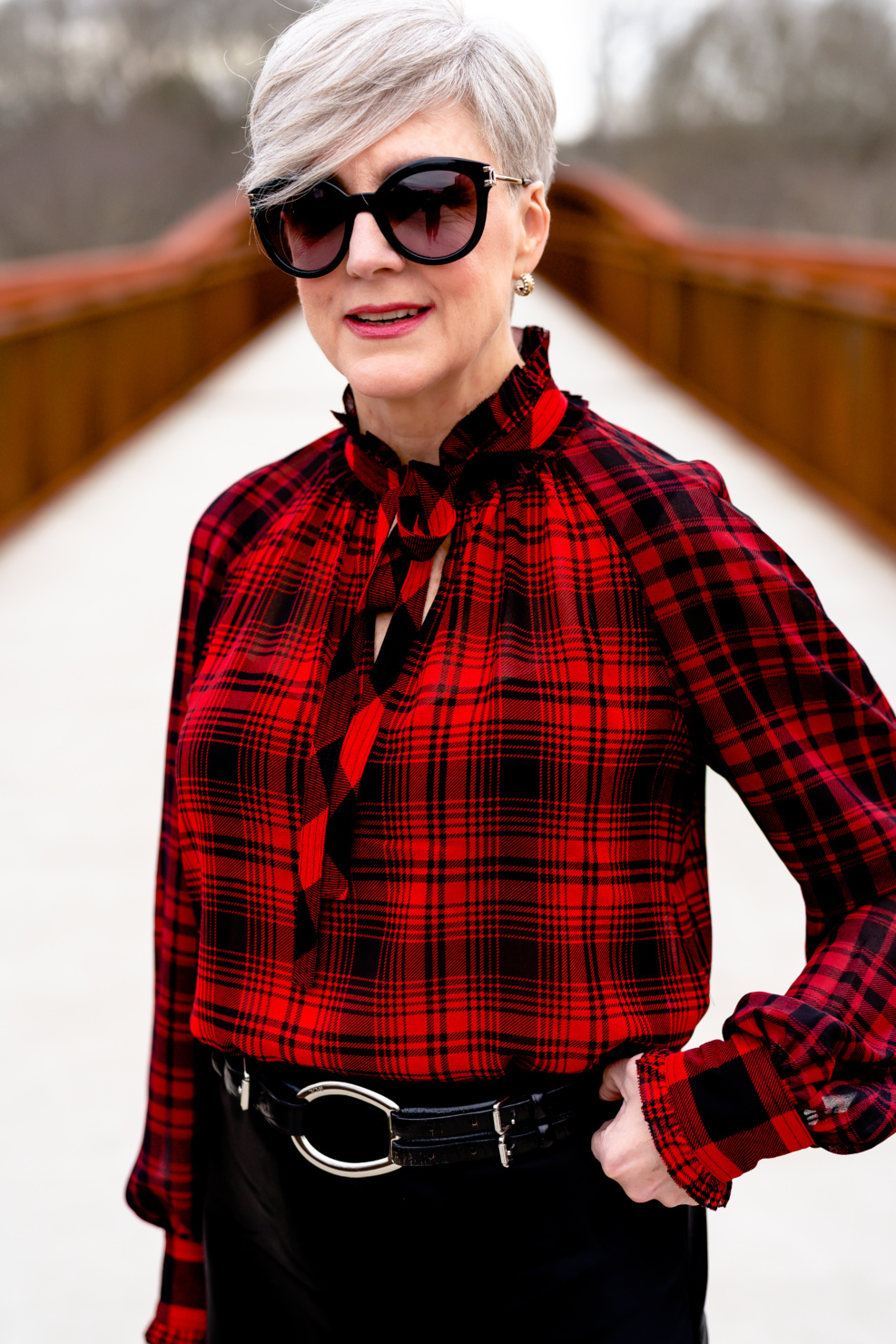 plaid blouse