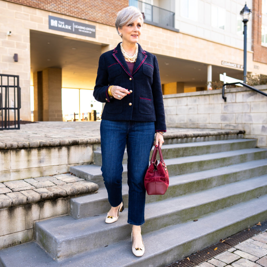 timeless, classic tweed blazer