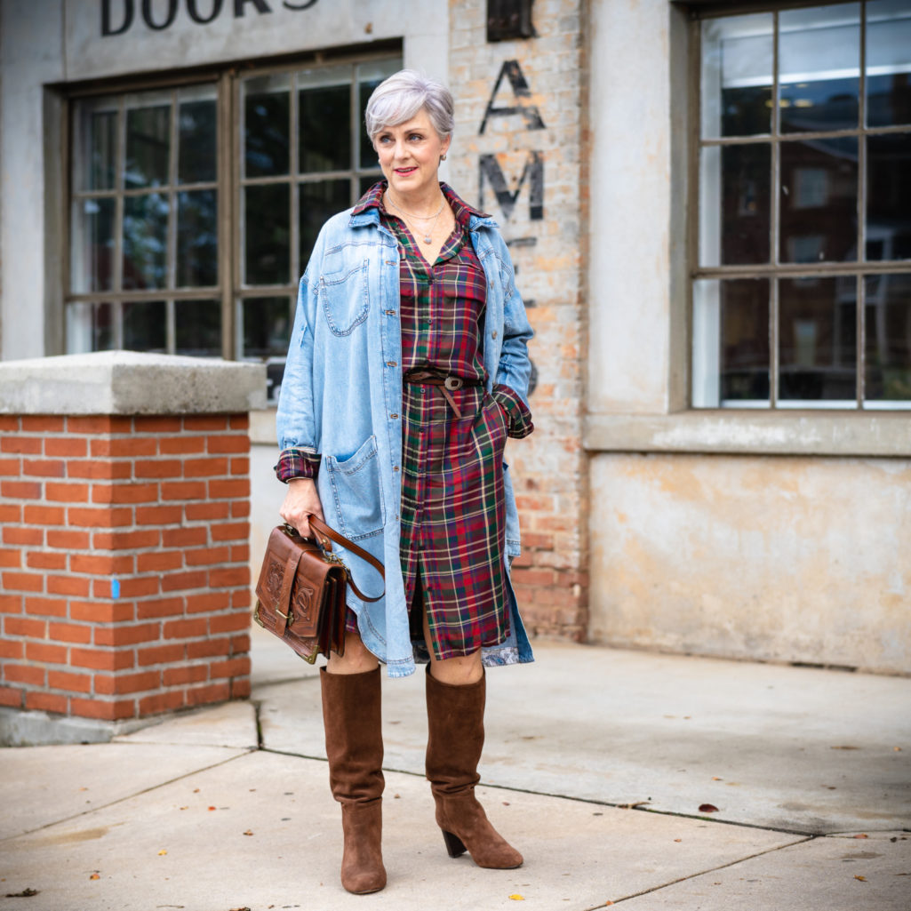 how to wear a plaid shirtdress