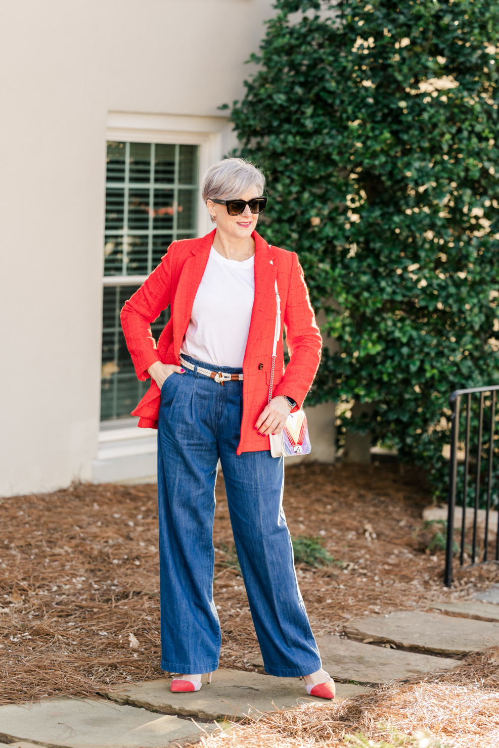Wide-leg jeans this Spring are in for women. See the how to style