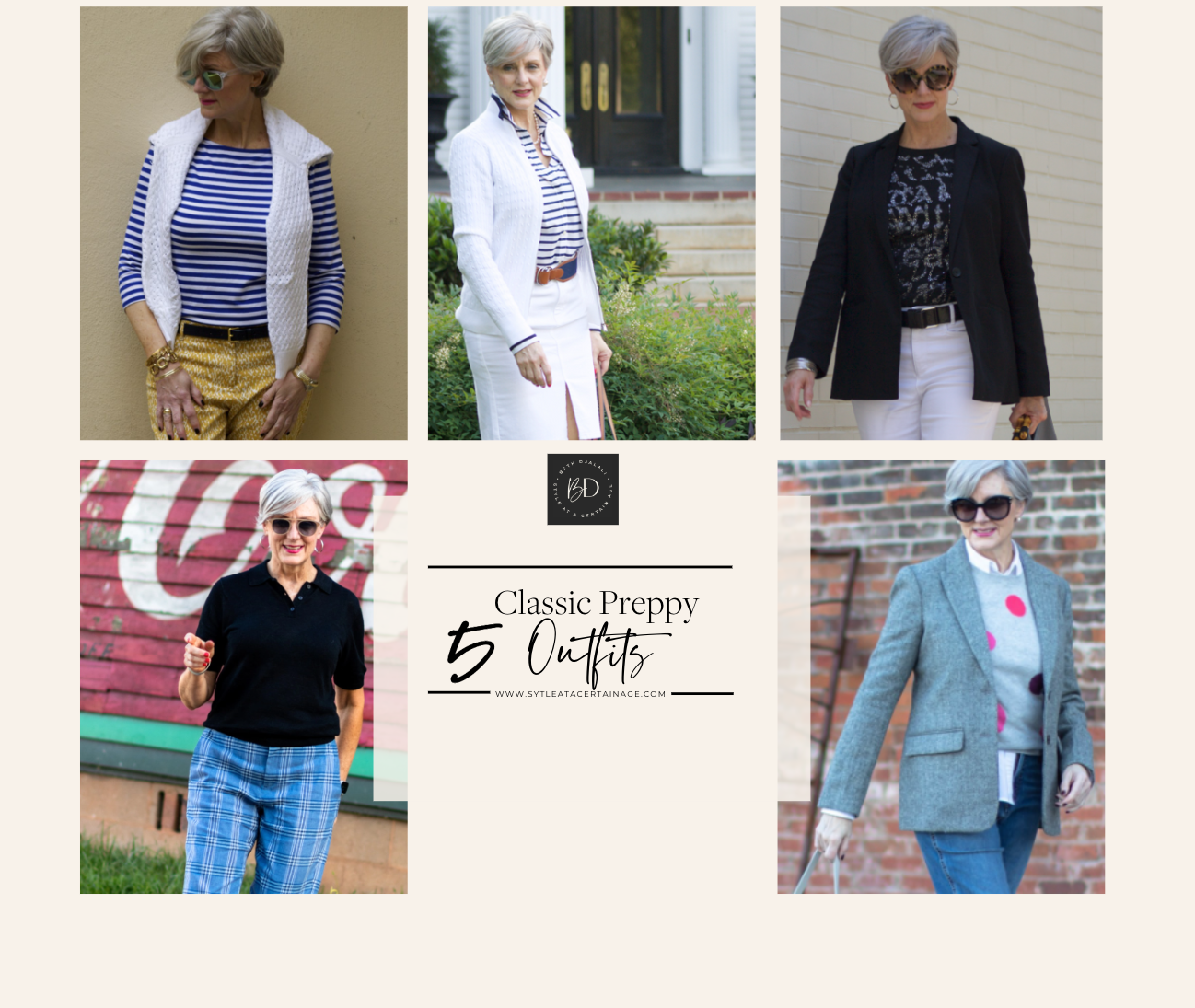 5 Classic Preppy Outfits for Women over 50