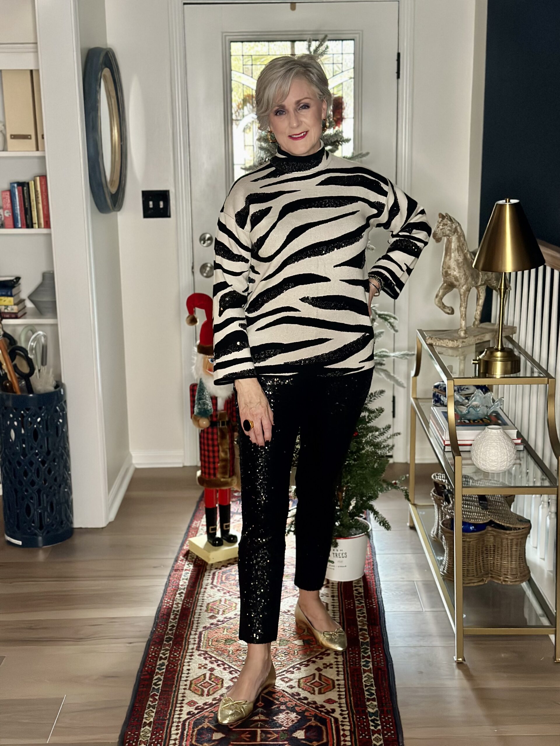 zebra sweater | Holiday Outfits from Chico's