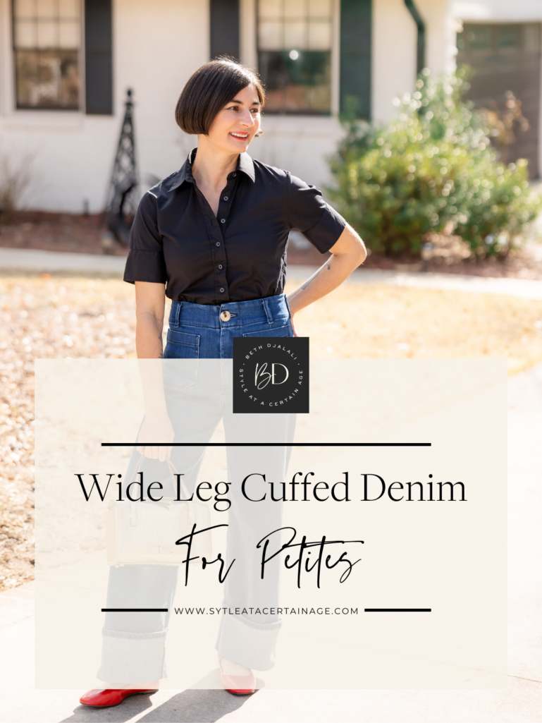 Wide Leg Cuffed Denim – For Petites