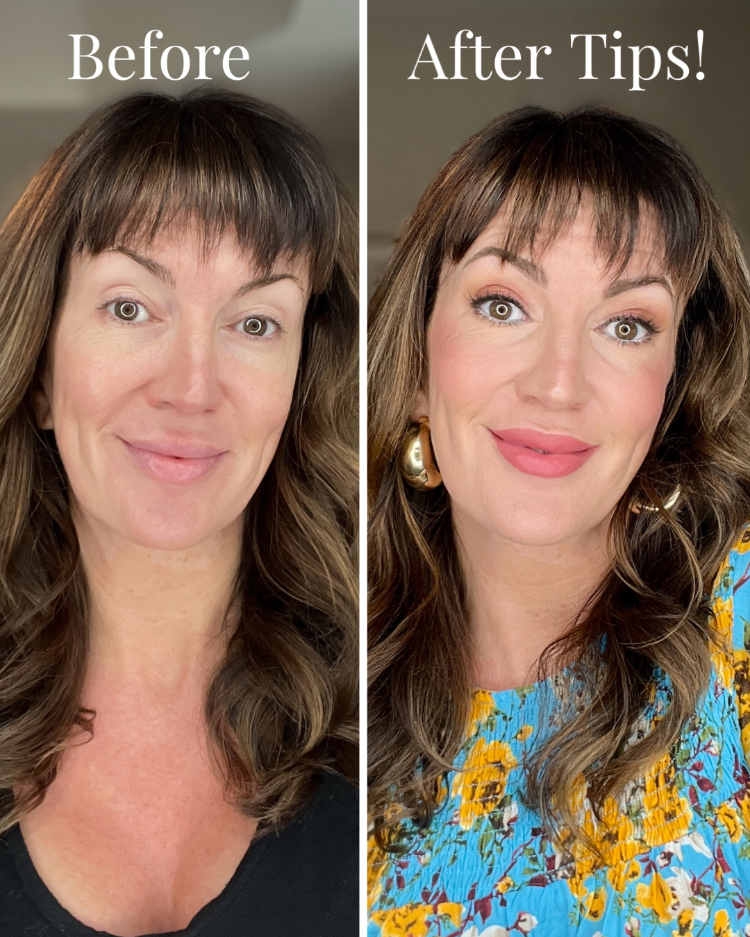 2 youthful makeup before after