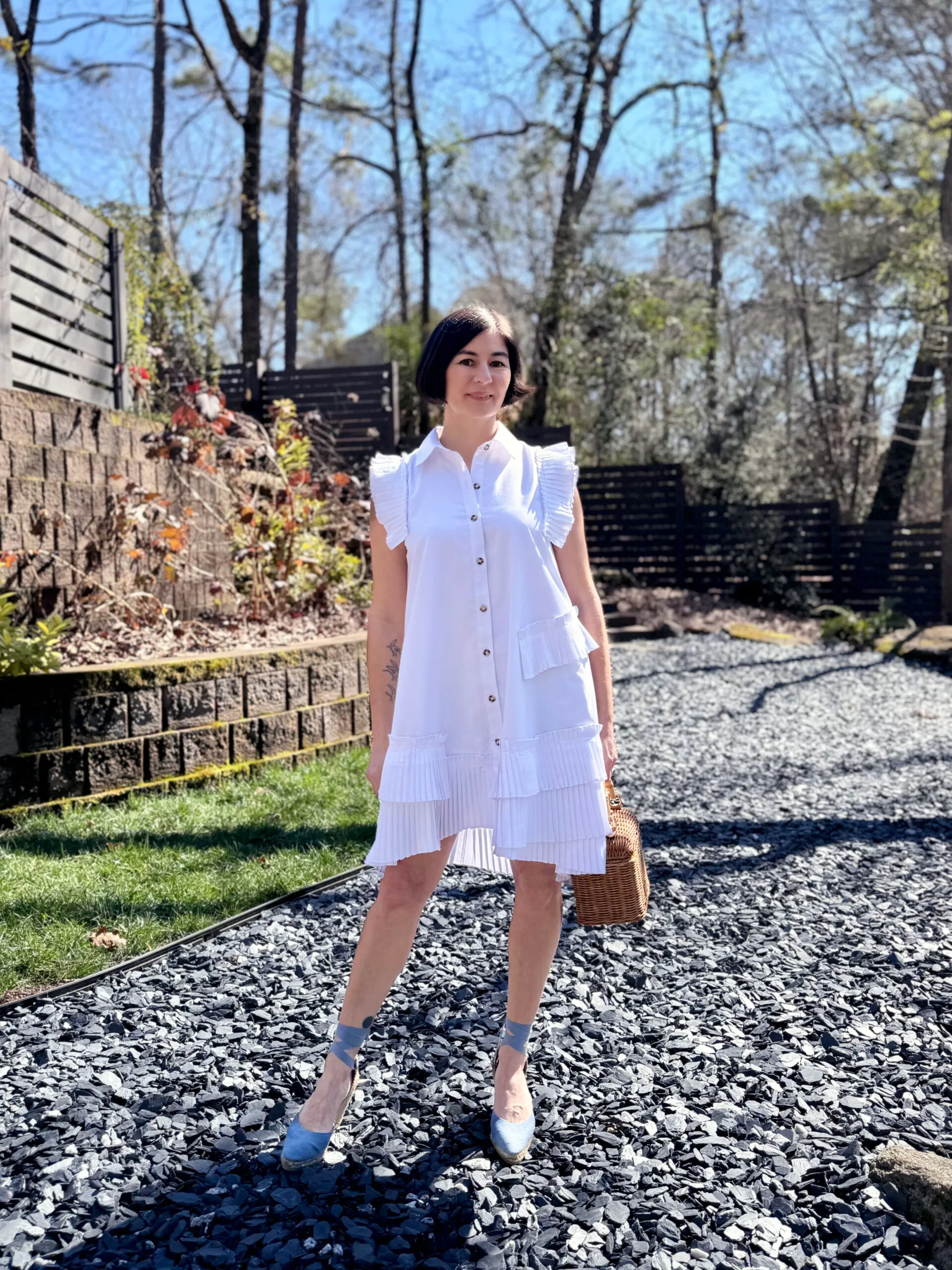 pleated shirtdress