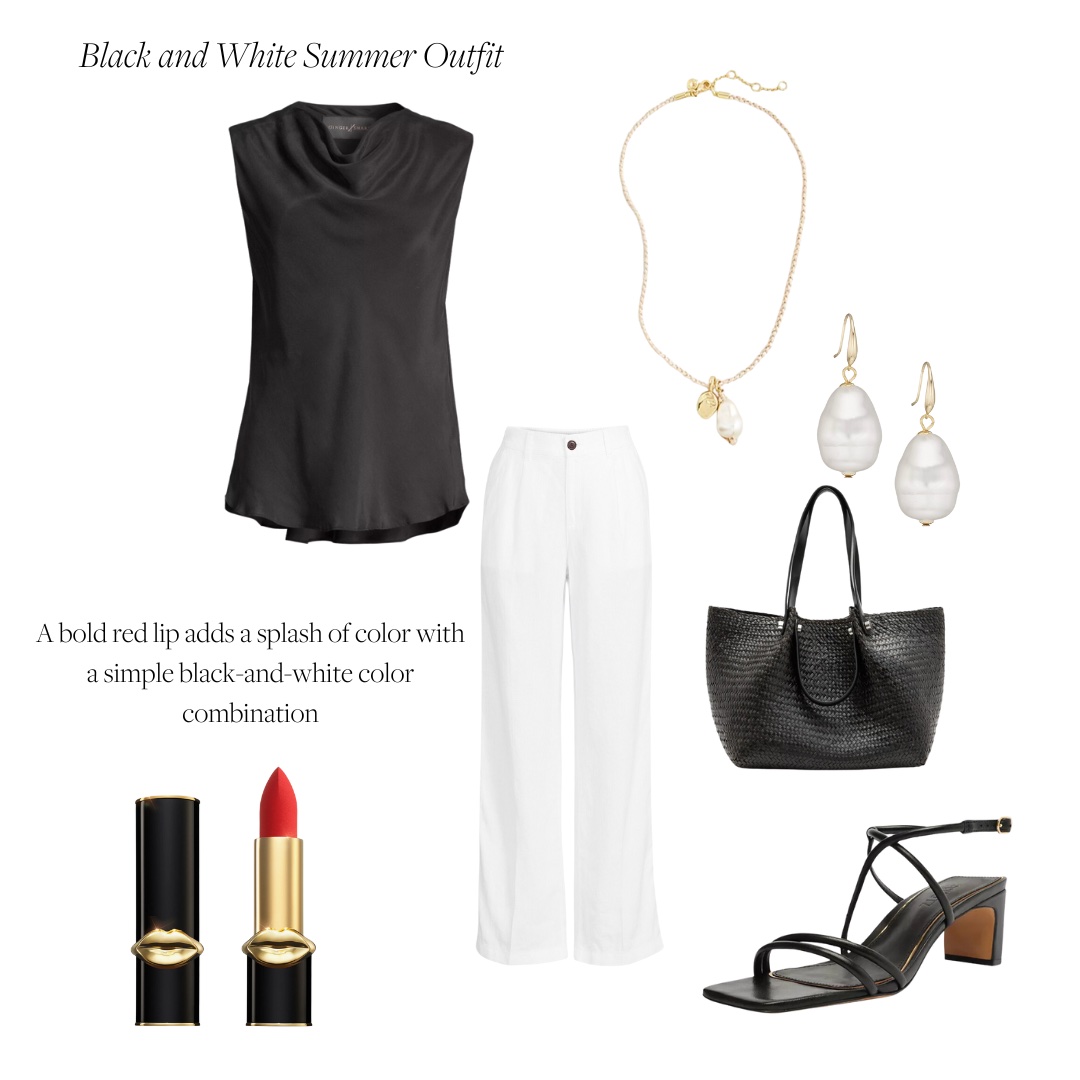 black and white summer outfit