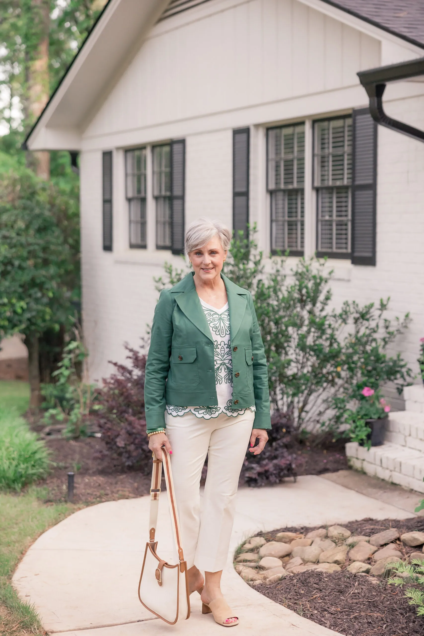 green blazer summer outfit