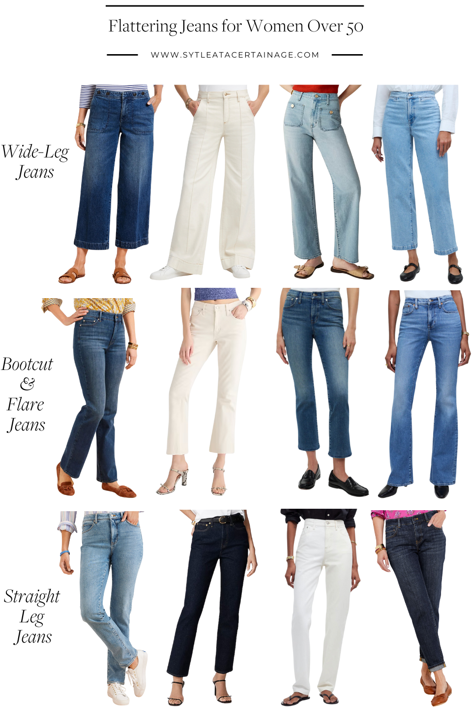 flattering jeans for women over 50