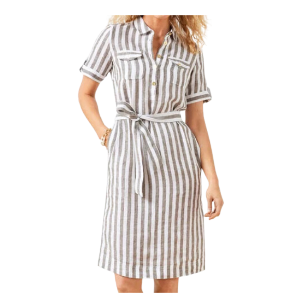 linen utility shirtdress