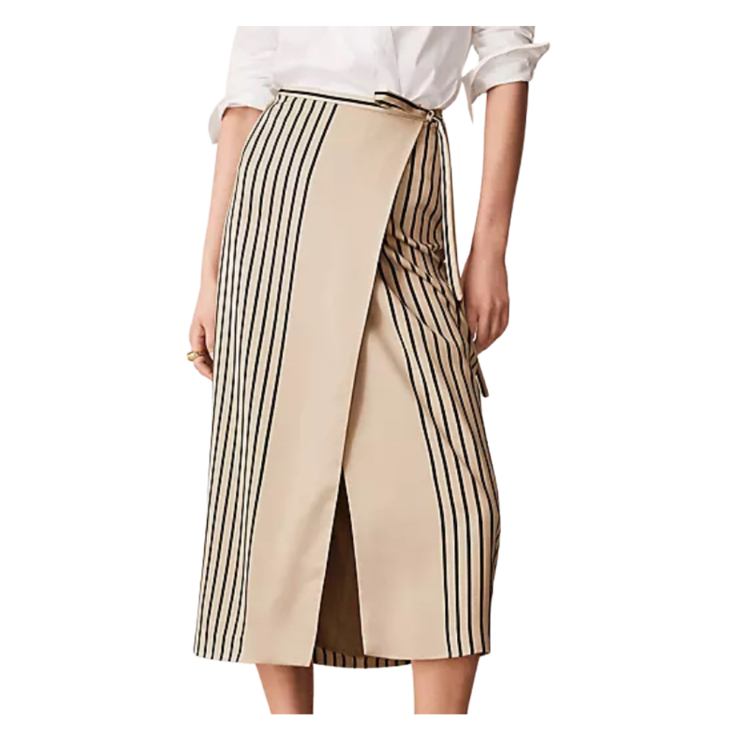 striped wrap skirt