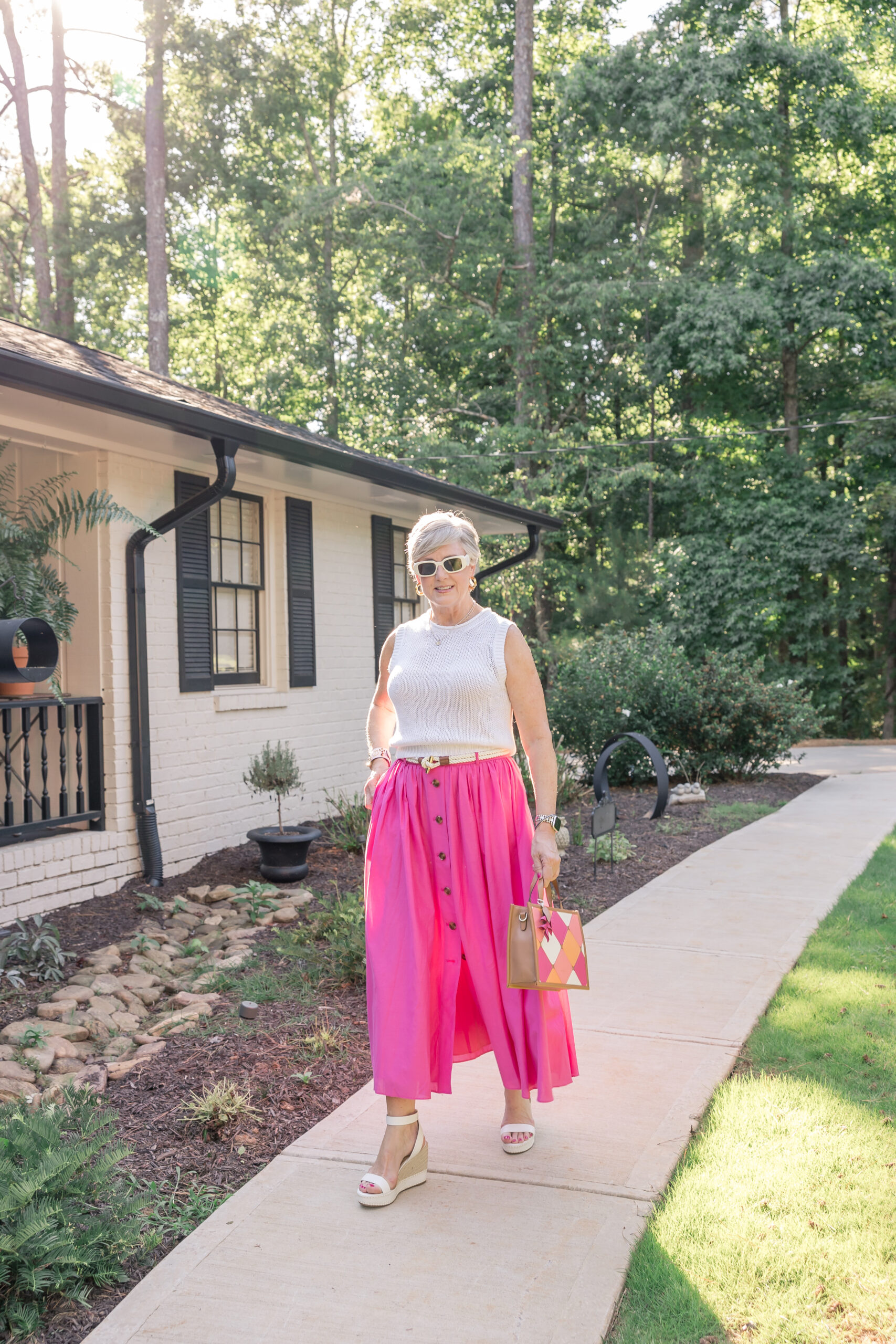 pink skirt for summer