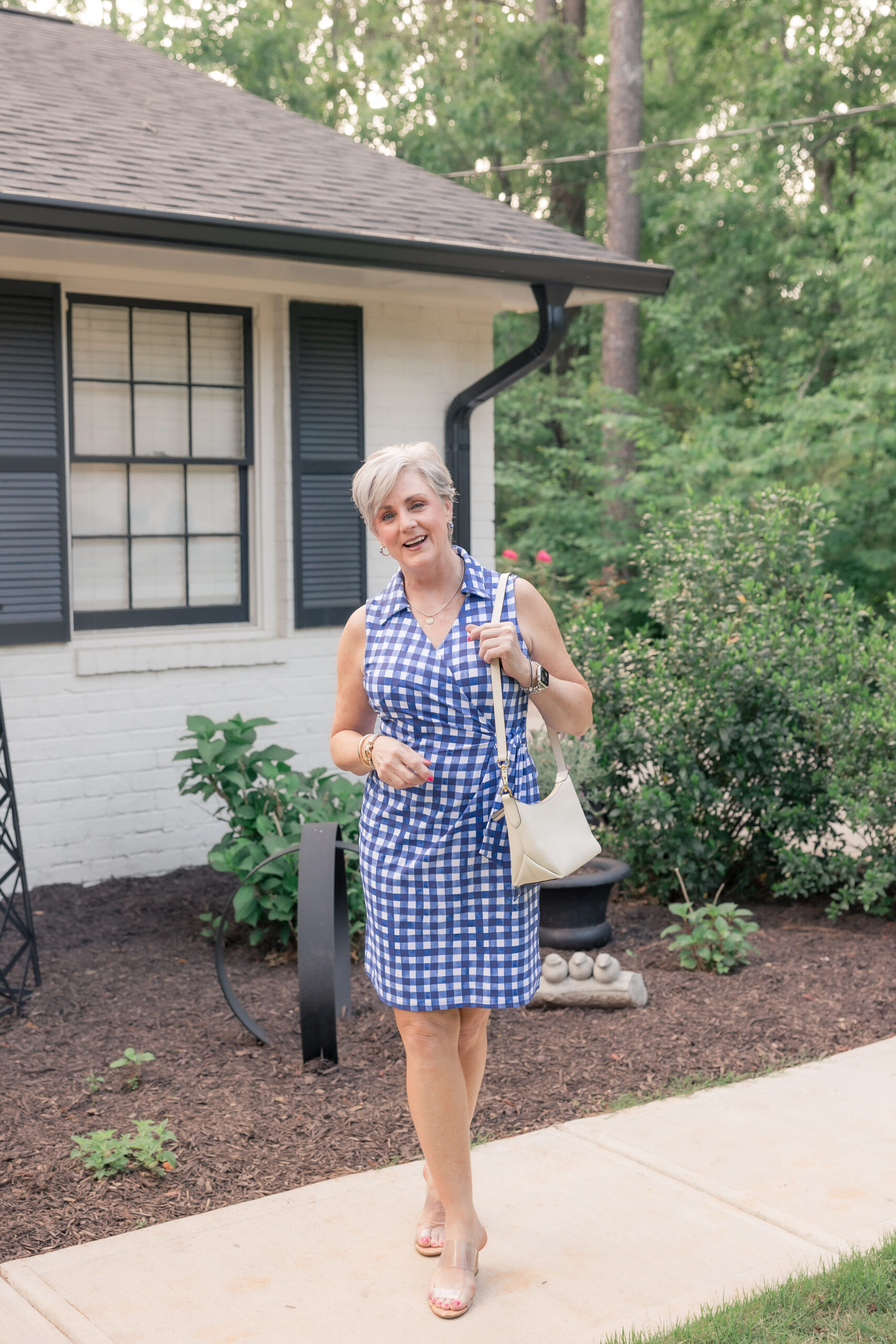 fitted gingham dress