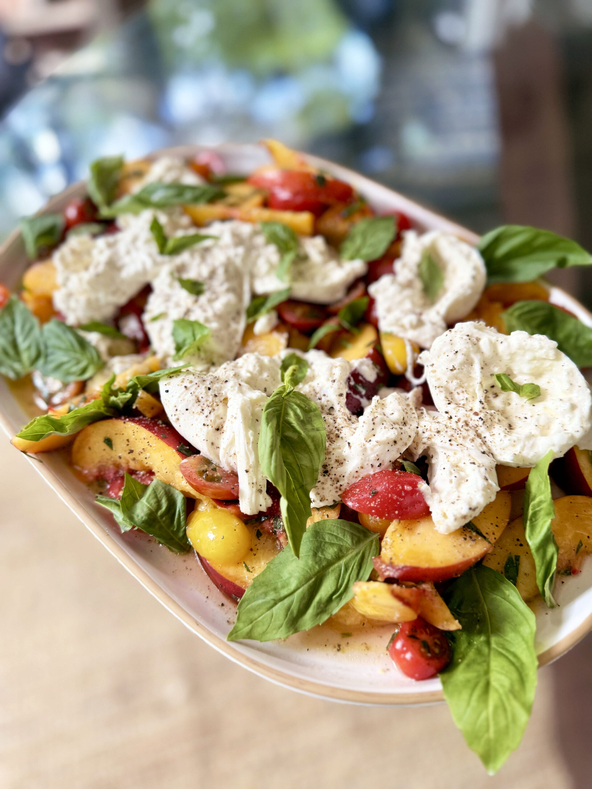 Peach & Tomato Burrata Salad