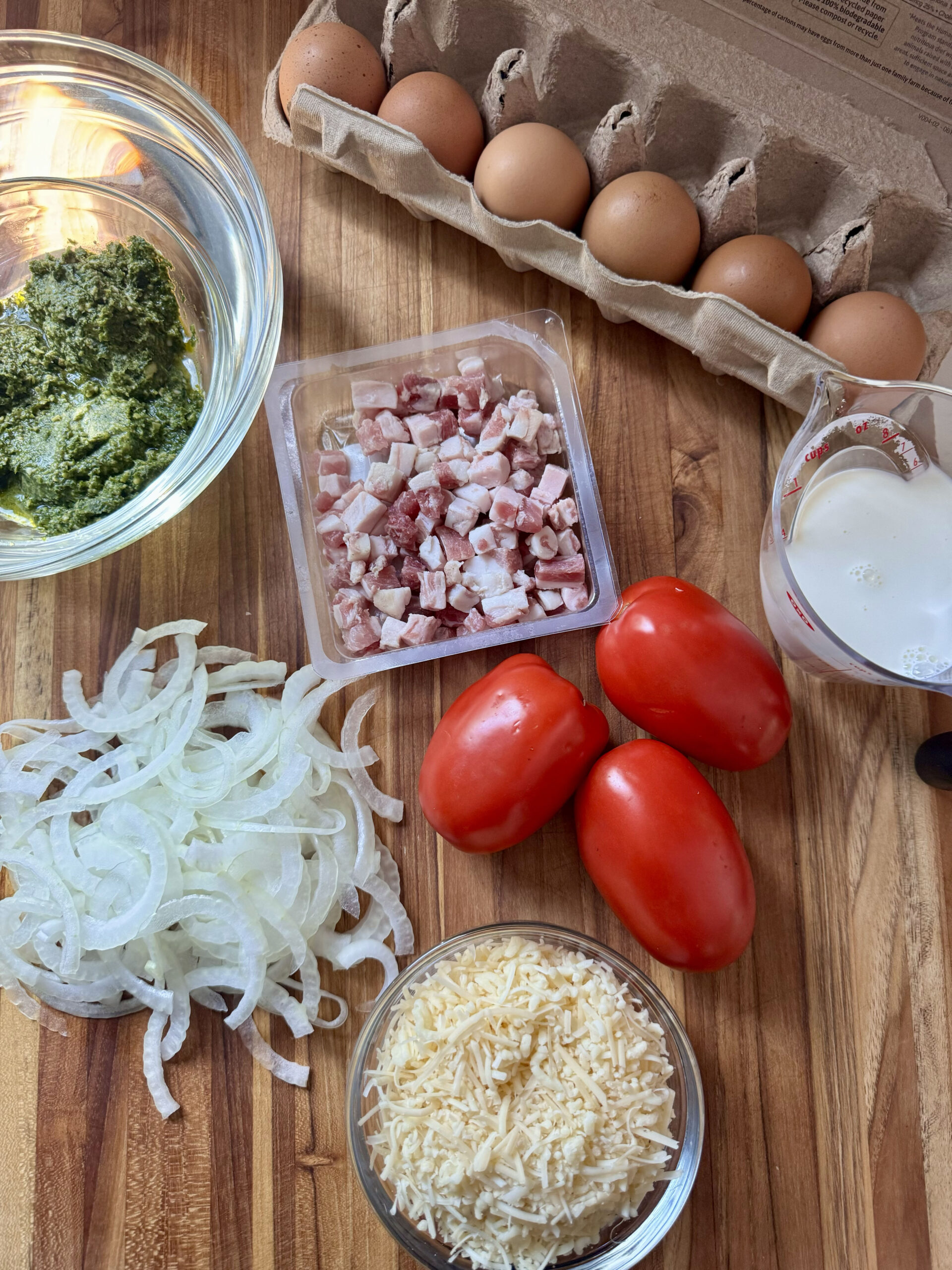 Summertime Quiche ingredients