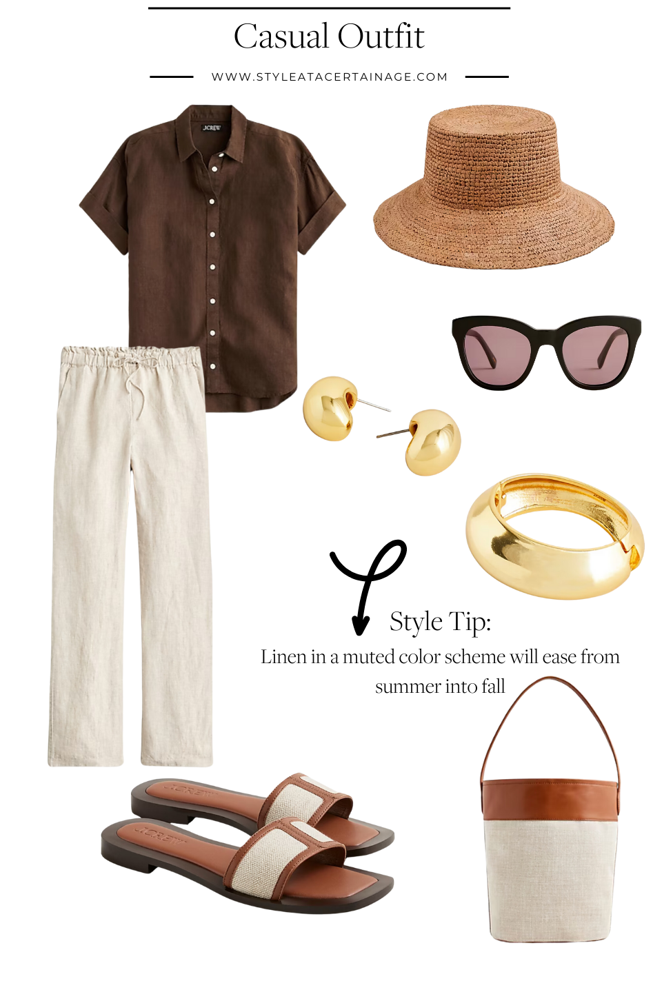 J.Crew Linen Pants outfit