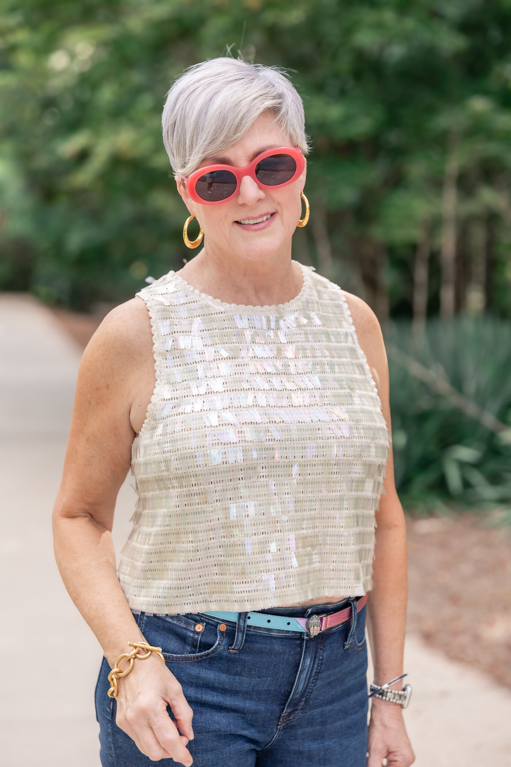 how to wear Sequin top