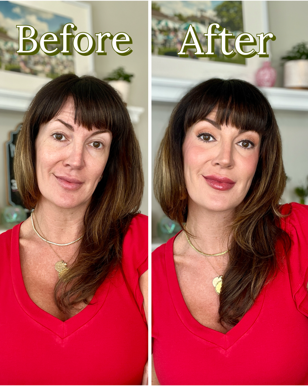 Pro-Aging Makeup before and after