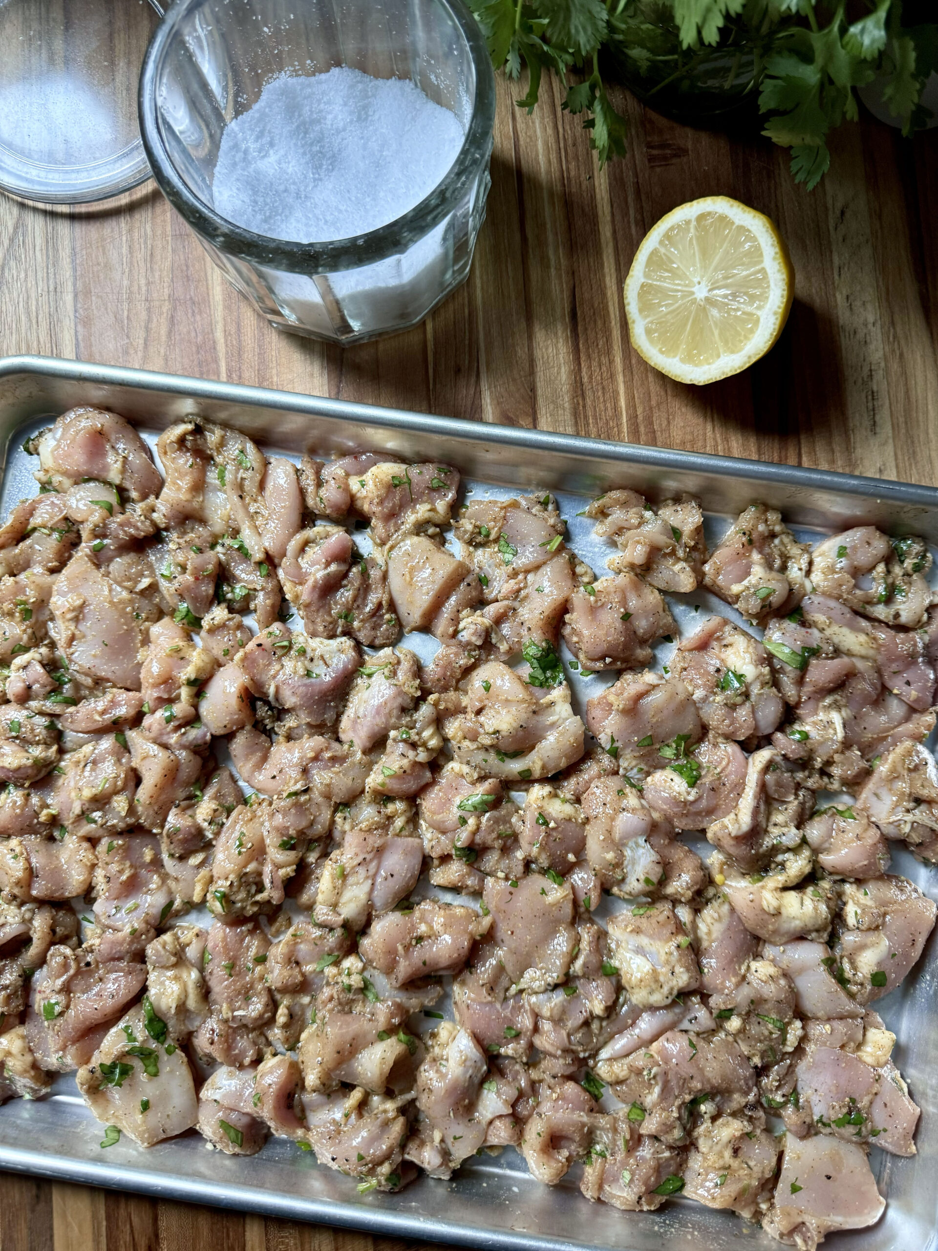 spread chicken in sheet pan