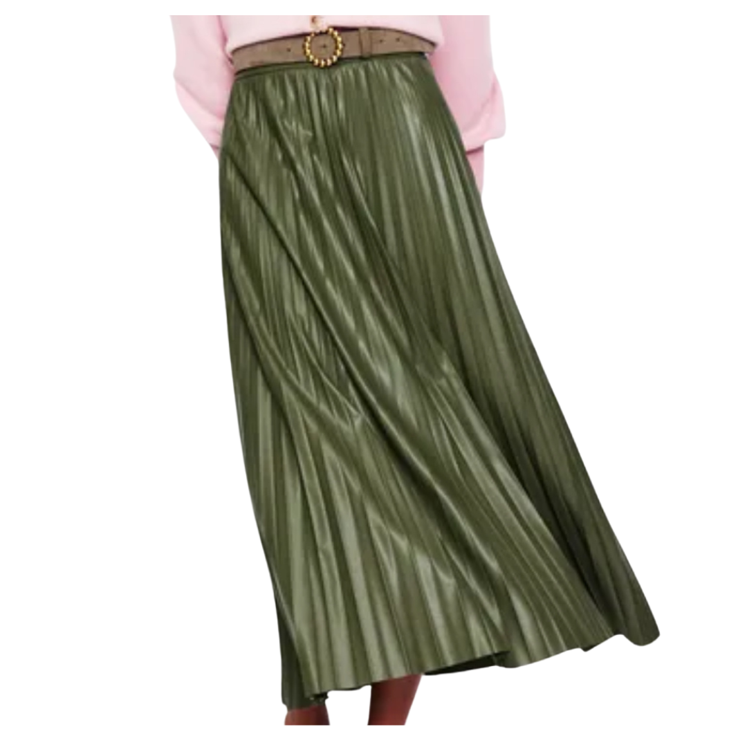 pleated maxi skirt