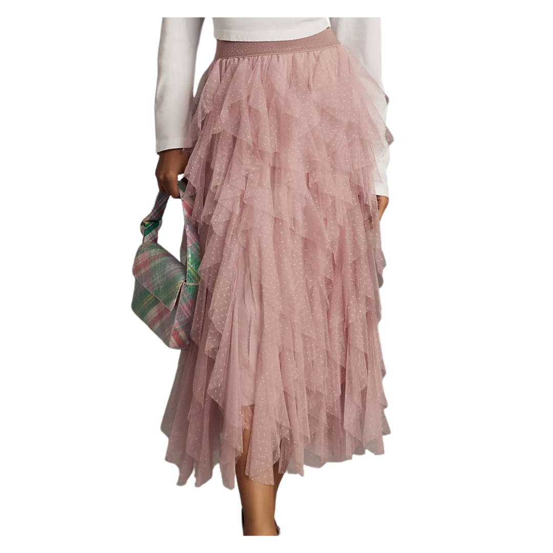 tulle midi skirt