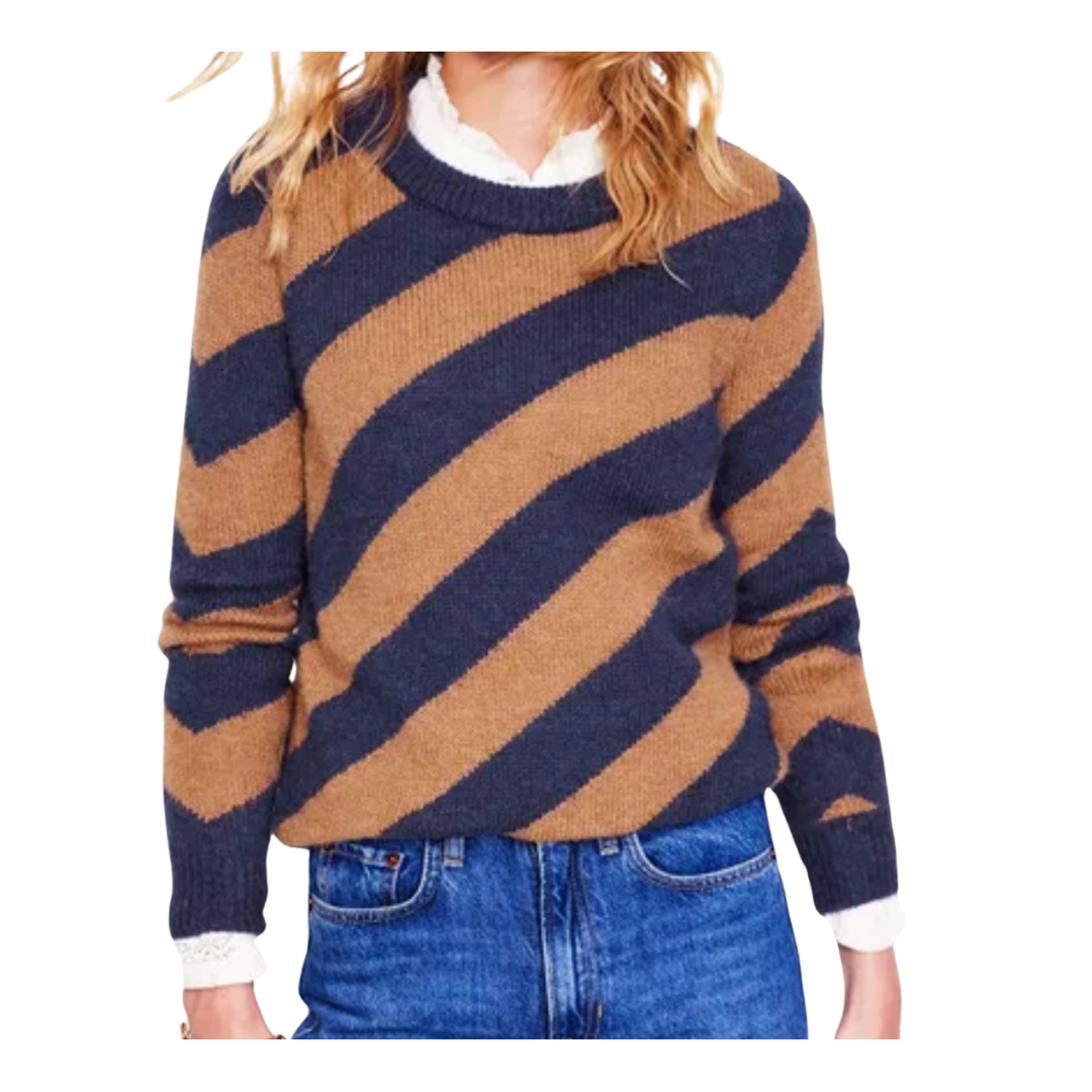 diagonal striped sweater