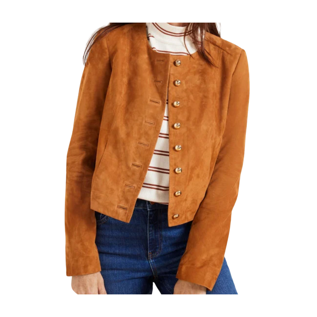 suede cropped jacket