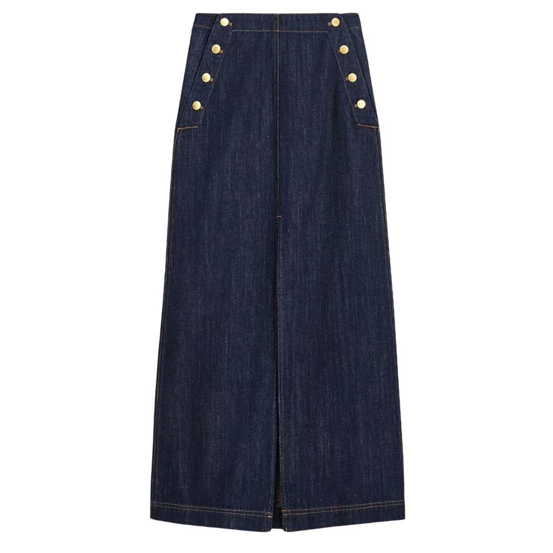 denim maxi skirt