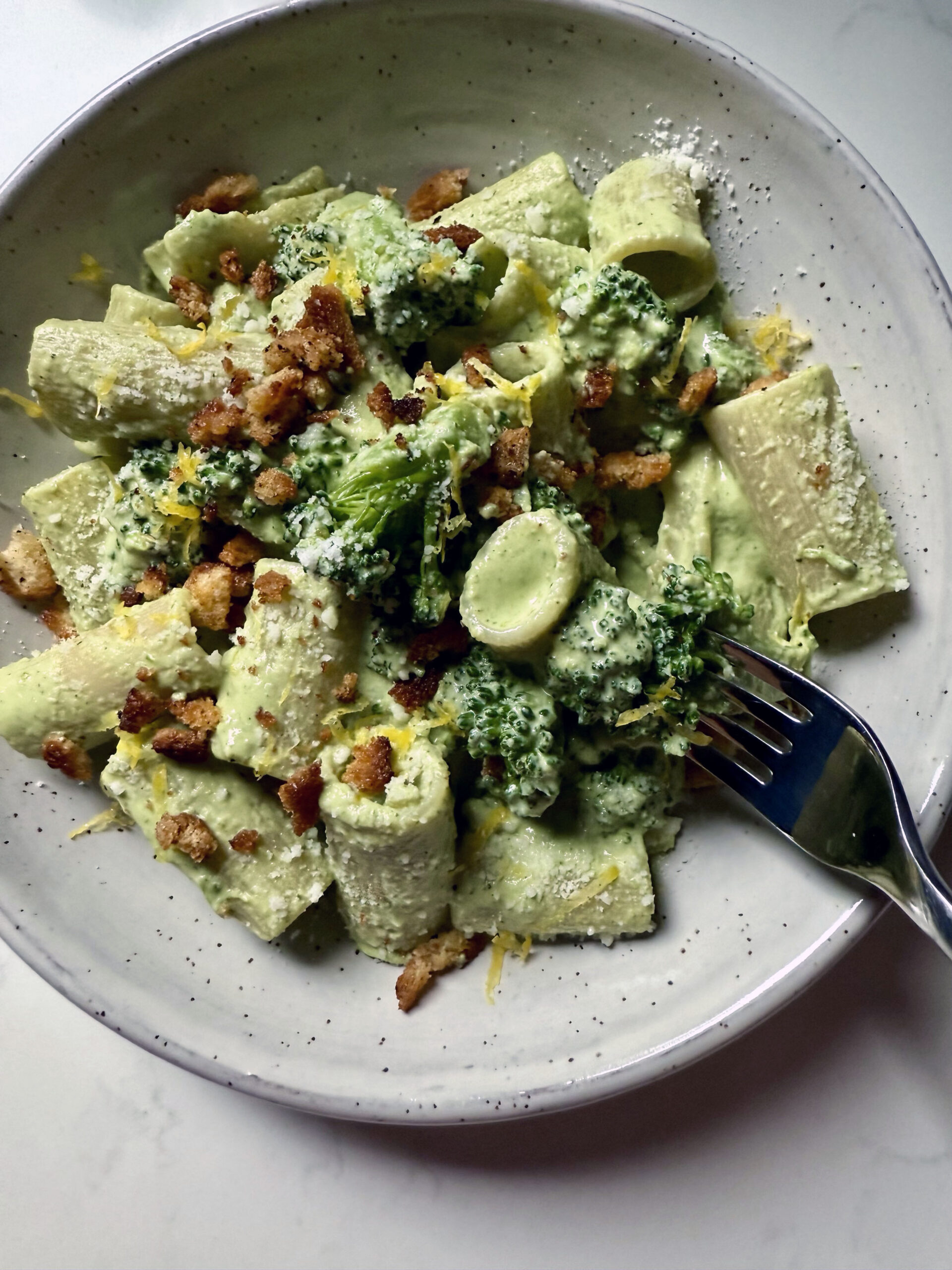 Creamy Broccoli Pasta plate