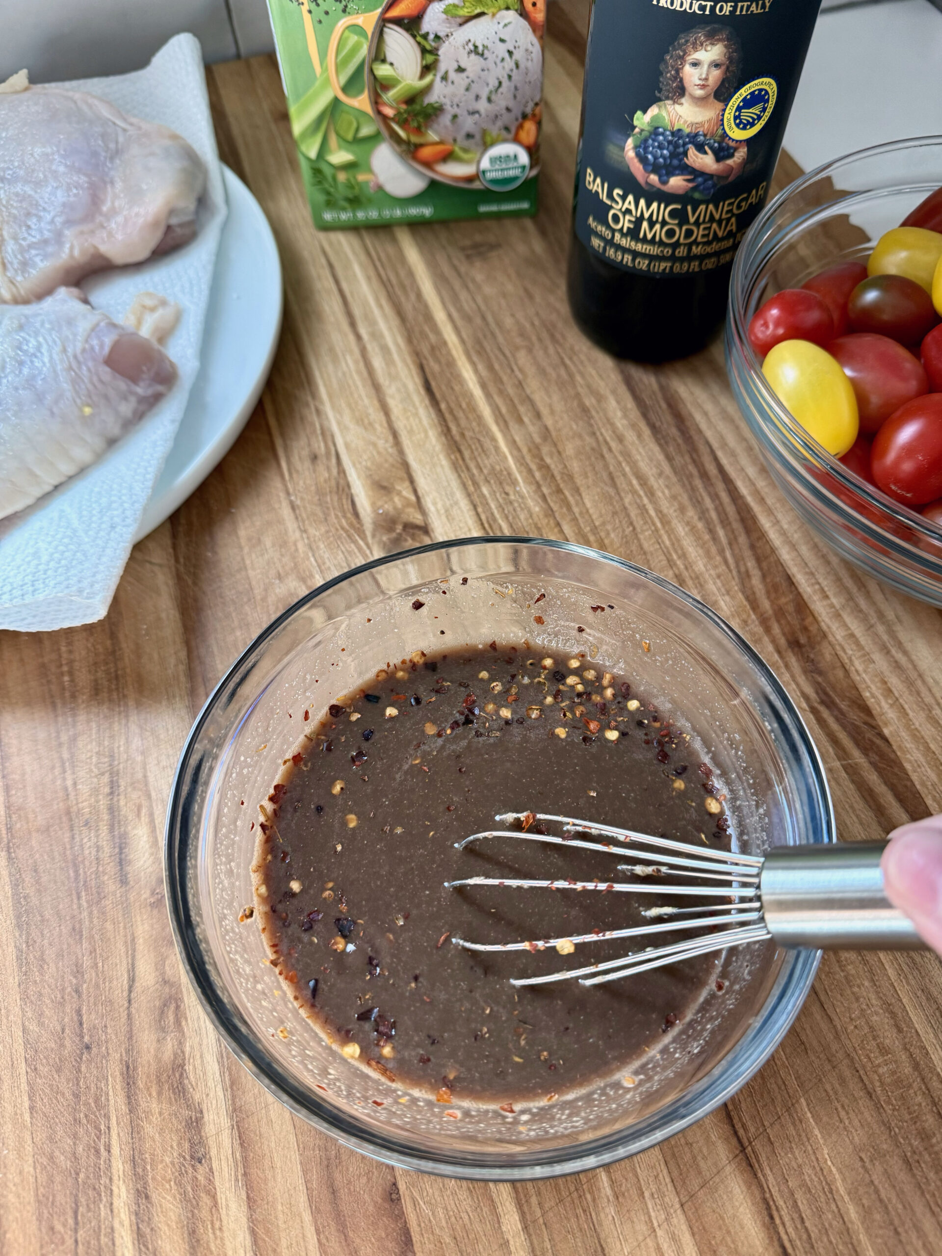 whisk ingredients in bowl