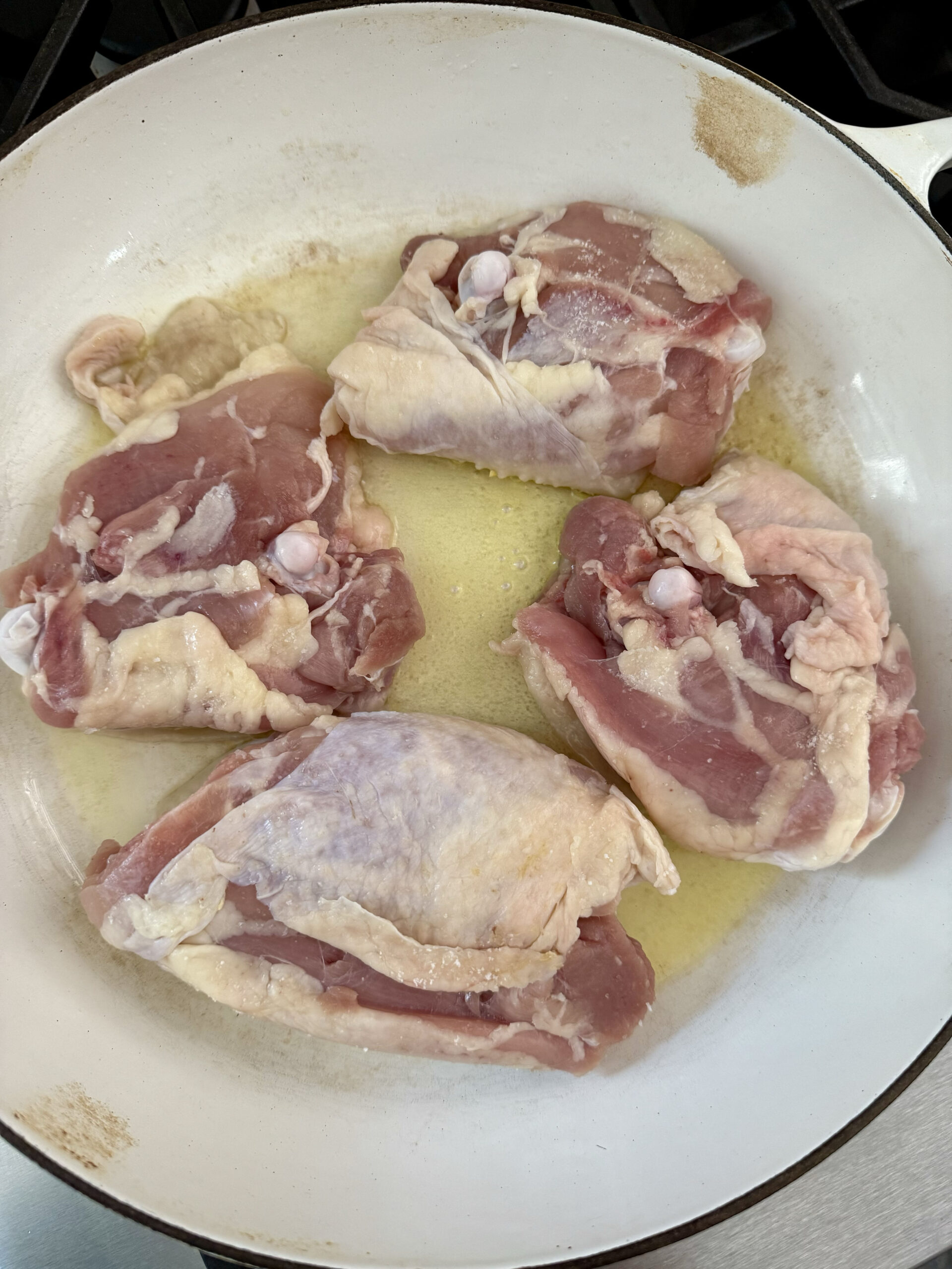 chicken thighs in skillet