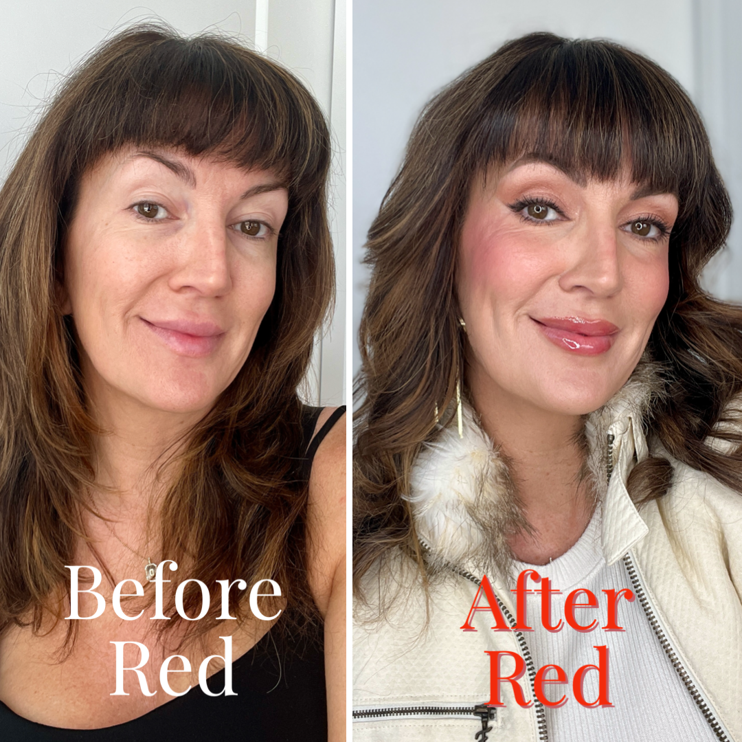 Red Blush before and after