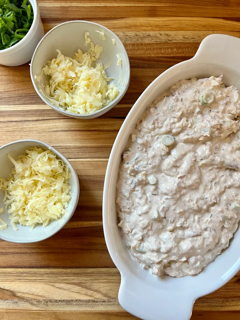 pour dip in baking dish