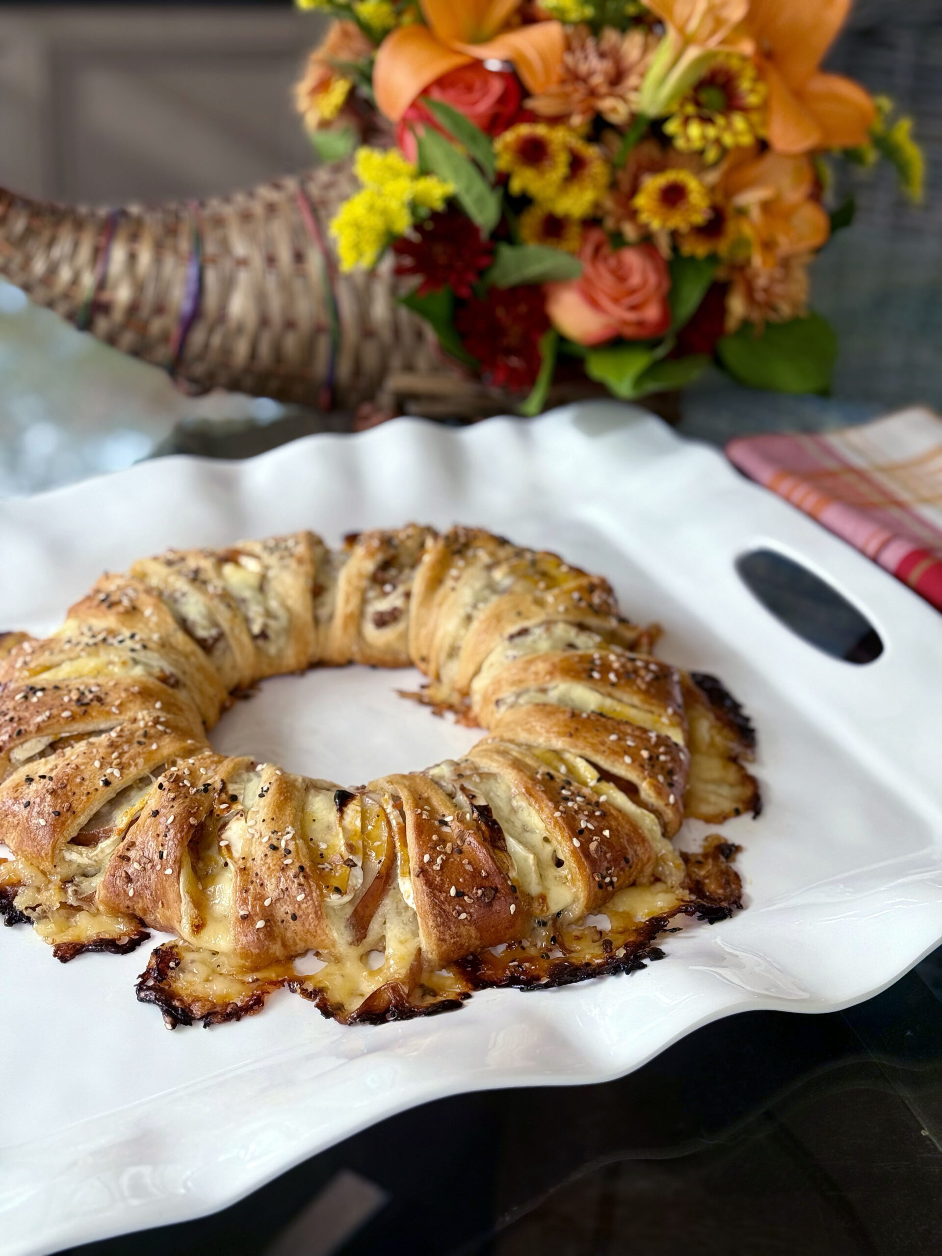 Pear Brie and Apricot Wreath