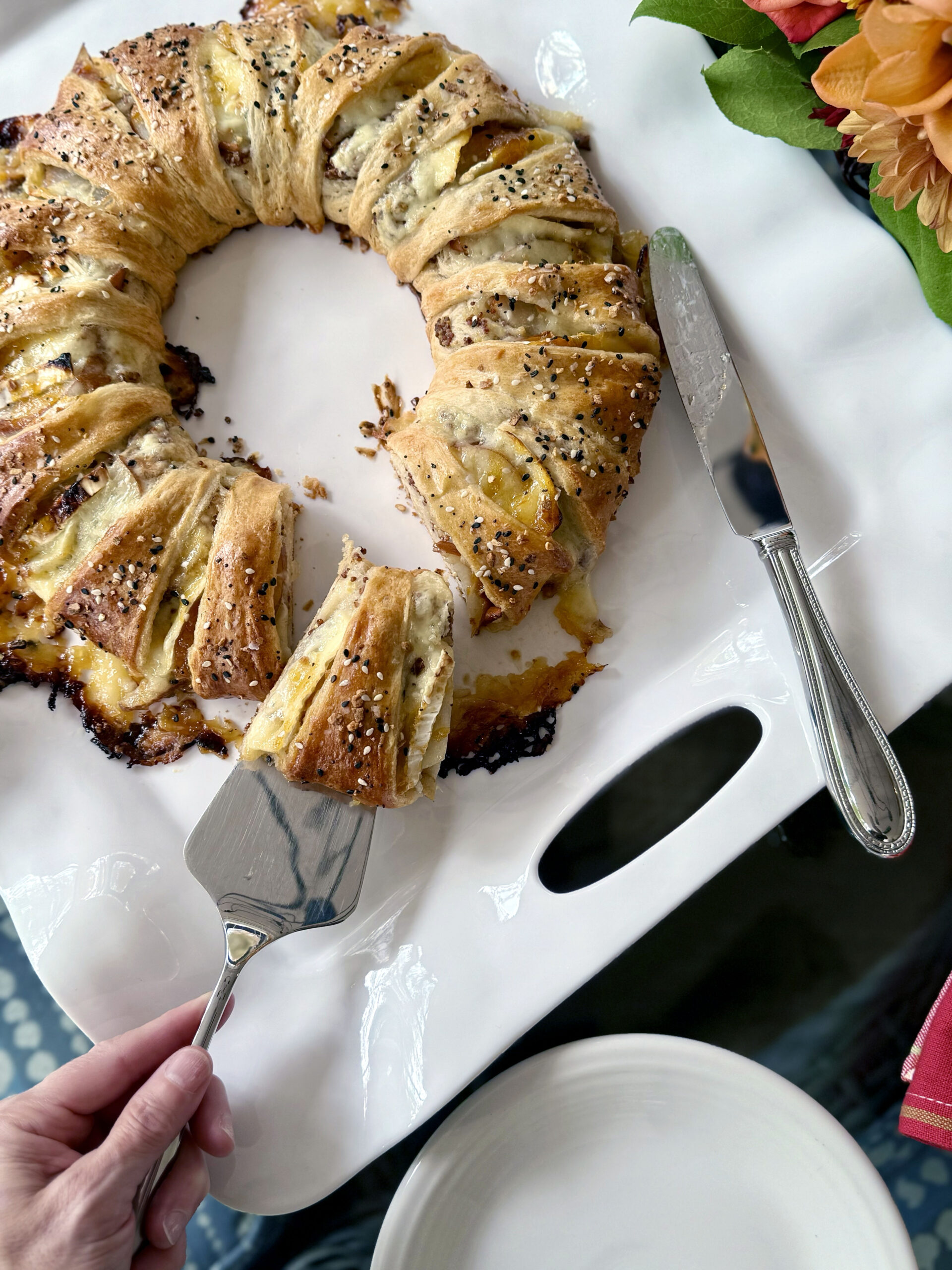 Pear Brie and Apricot Wreath recipe