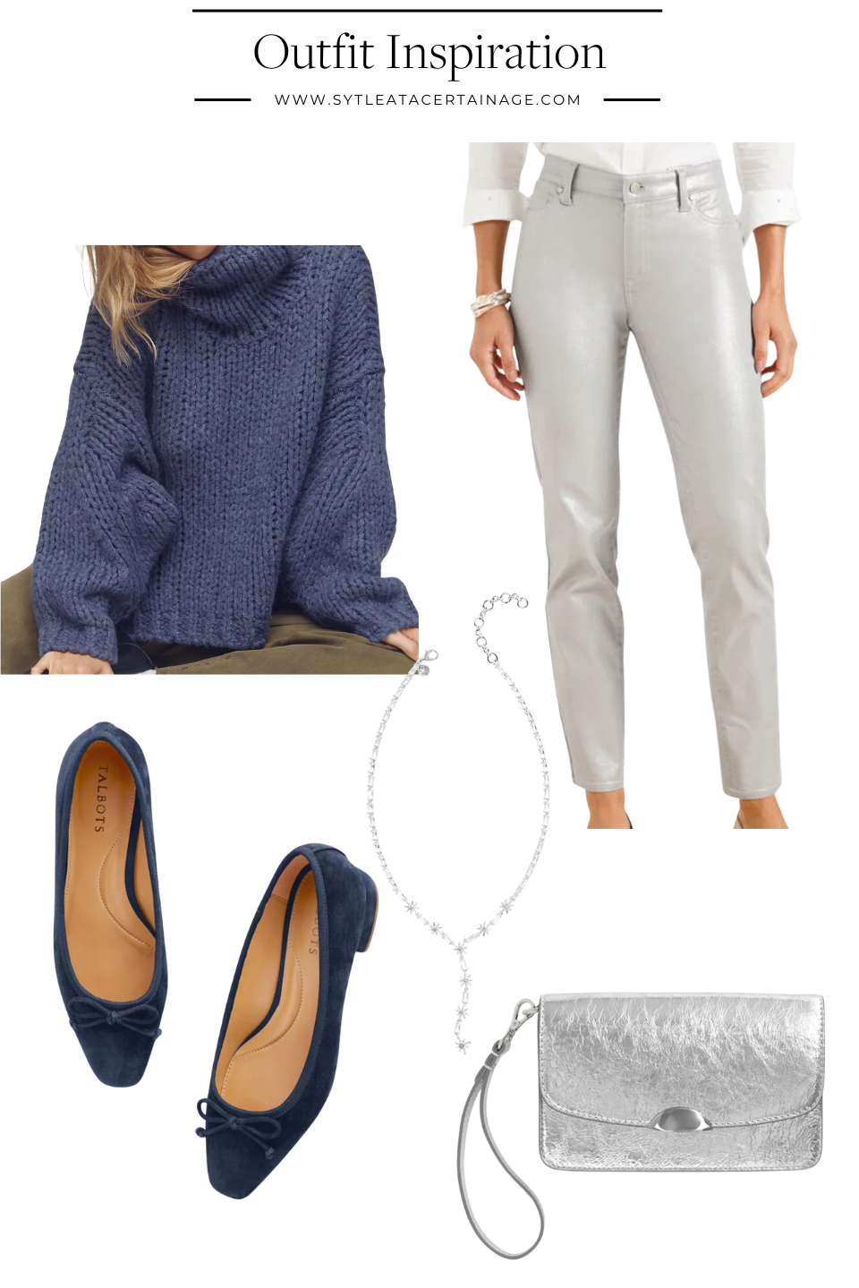 Metallic Silver Jeans outfit inspiration