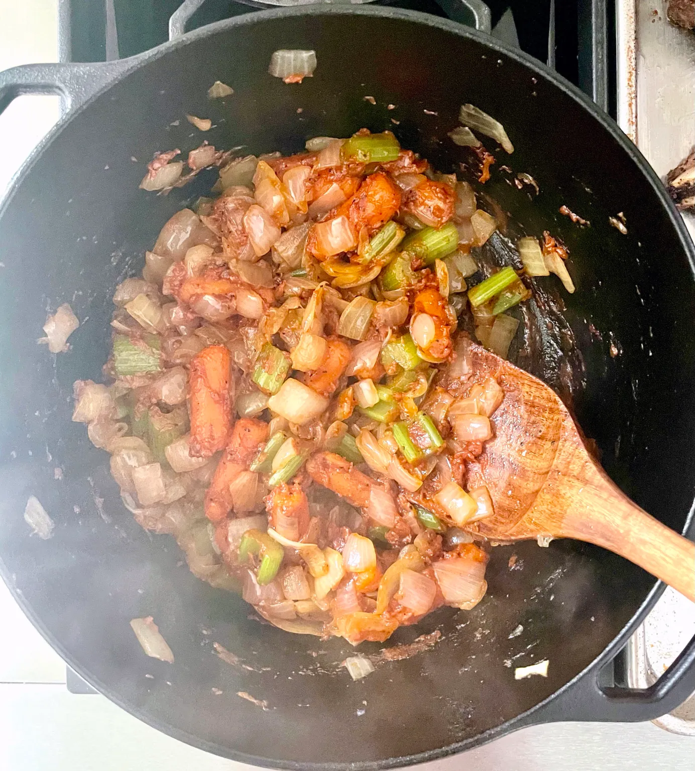 stir ingredients in pot