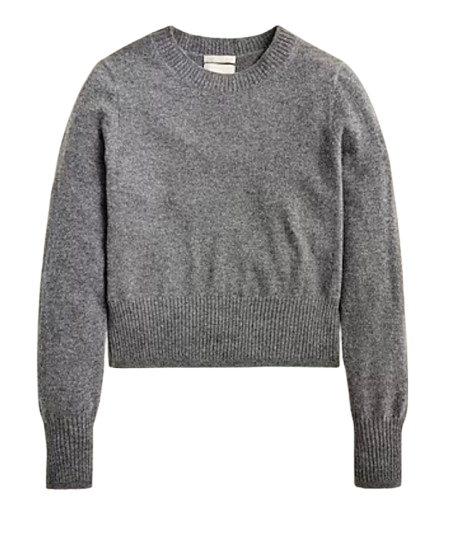 Cashmere Shrunken Crewneck Sweater