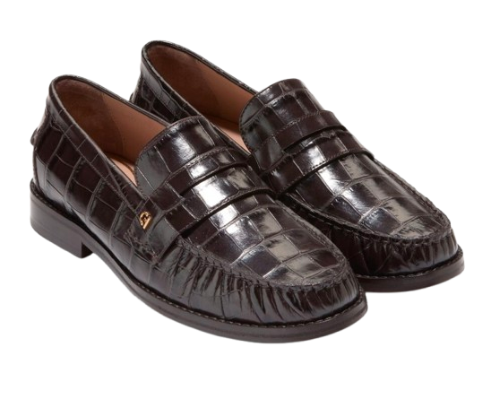 Croc-Embossed Loafers