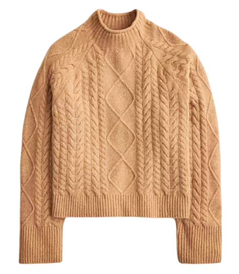 J.Crew Cable Knit Rollneck Sweater – Camel